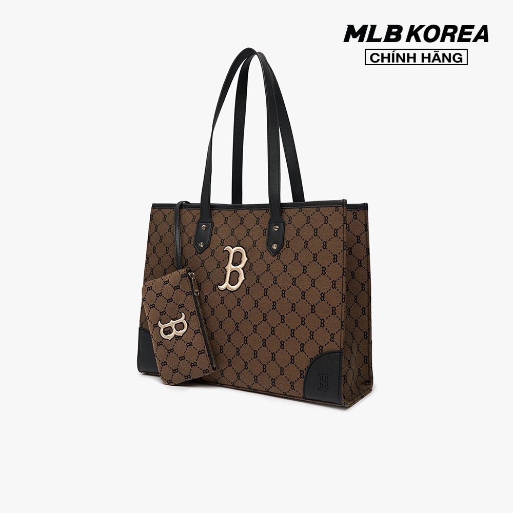 MLB - Túi tote chữ nhật Monogram Diamond Jacquard Shopper 3AORL021N-43BGD