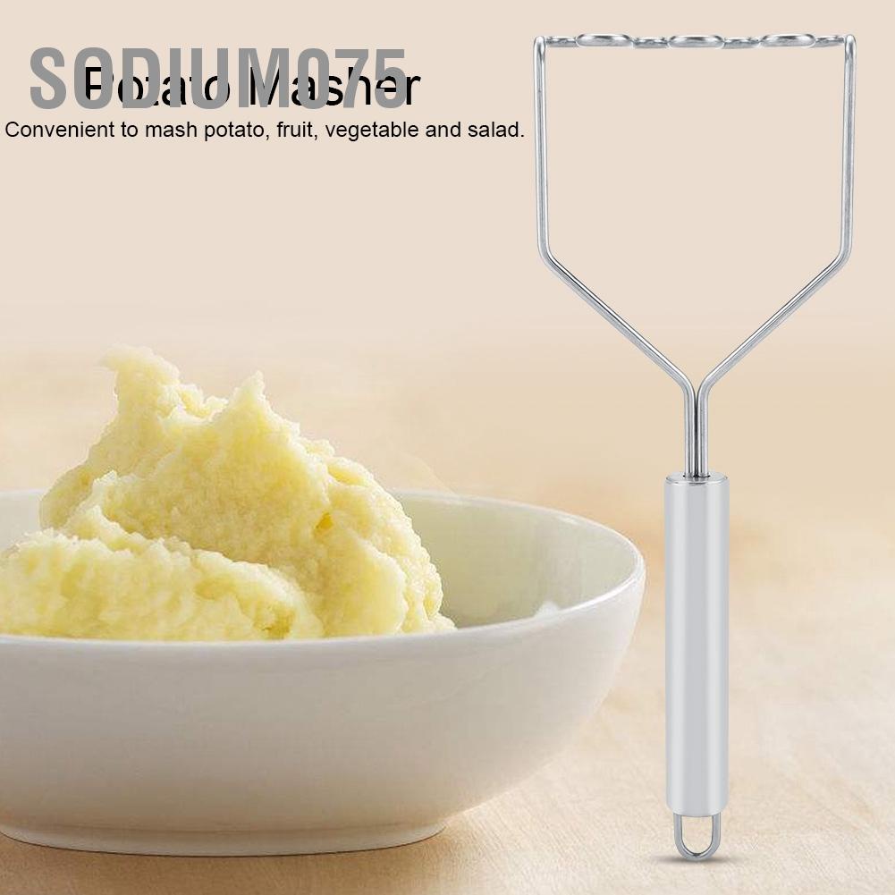 Sodium075 Stainless Steel Potato Puree Masher with Handle Vegetable Mud Crusher Kitchen Gadgets