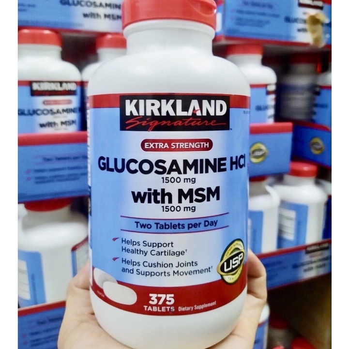 ‍♂️‍♀️[HSD 01/2024] KIRKLAND Glucosamine HCL 1500mg With MSM 1500mg của Mỹ 375 viên