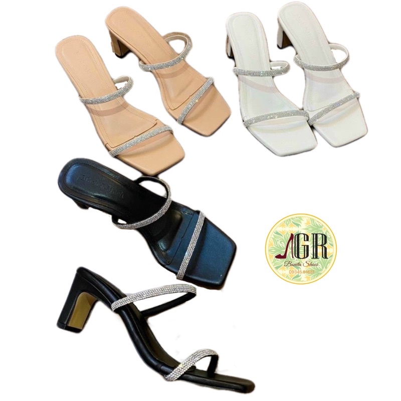 Guốc 2 quai đá sáng da mềm gót dẹp 5cm (hàng đẹp)