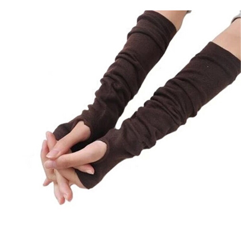 Đôi găng tay len dài hở ngón ấm áp cho nữ