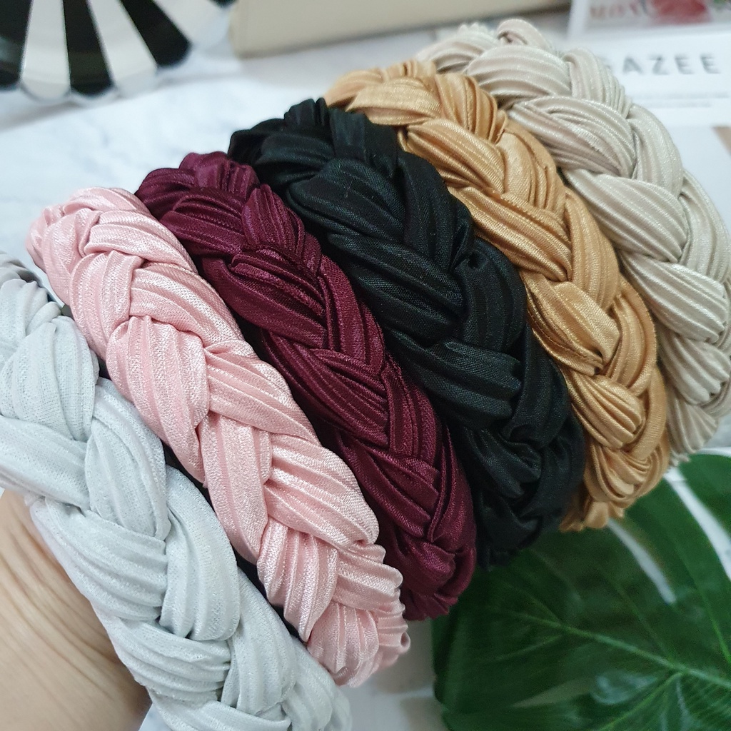 Băng Đô Bờm Cài Tóc Phụ Kiện Áo Dài Thiết Kế Tết Gân Kiểu Mới
