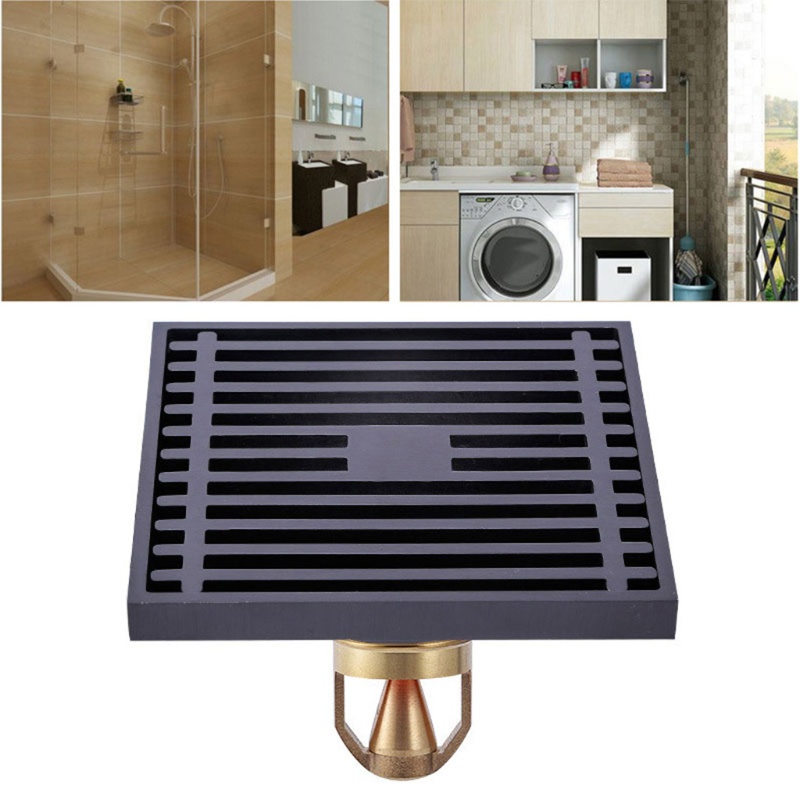 Nắp Đậy Cống Thoát Nước Sàn Nhà Hình Vuông Bằng Đồng Thau Chống Tắc Nghẽn