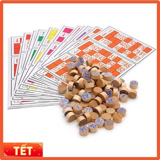 BỘ CỜ LÔ TÔ GIẤY GIẢI TRÍ NGÀY TẾT, LÔ TÔ GỖ, LOTTO BINGO