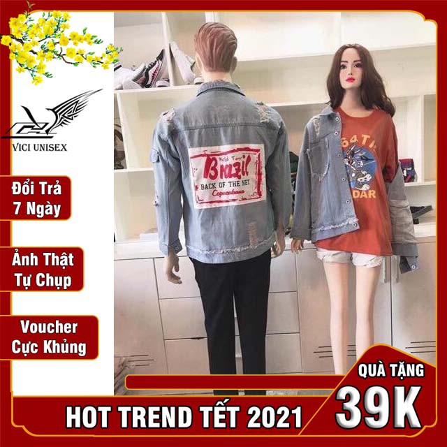 Áo khoác jean unisex Brazil nam nữ
