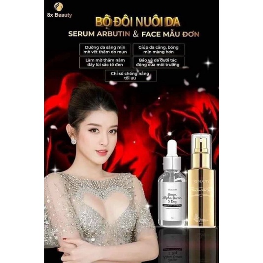 Kem Hoa Mẫu Đơn Tặng Serum Alpha burtin 5 Day 8X Beauty Đánh Bay Nám Tàn Nhang Dưỡng Da Trắng Sáng Tự Nhiên