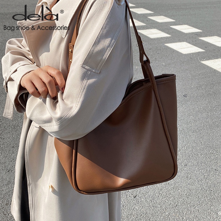 Dela Túi Tote Đeo Vai Xách Tay Bằng Da Đa Năng Thời Trang Mùa Thu Dành Cho Bạn Nữ