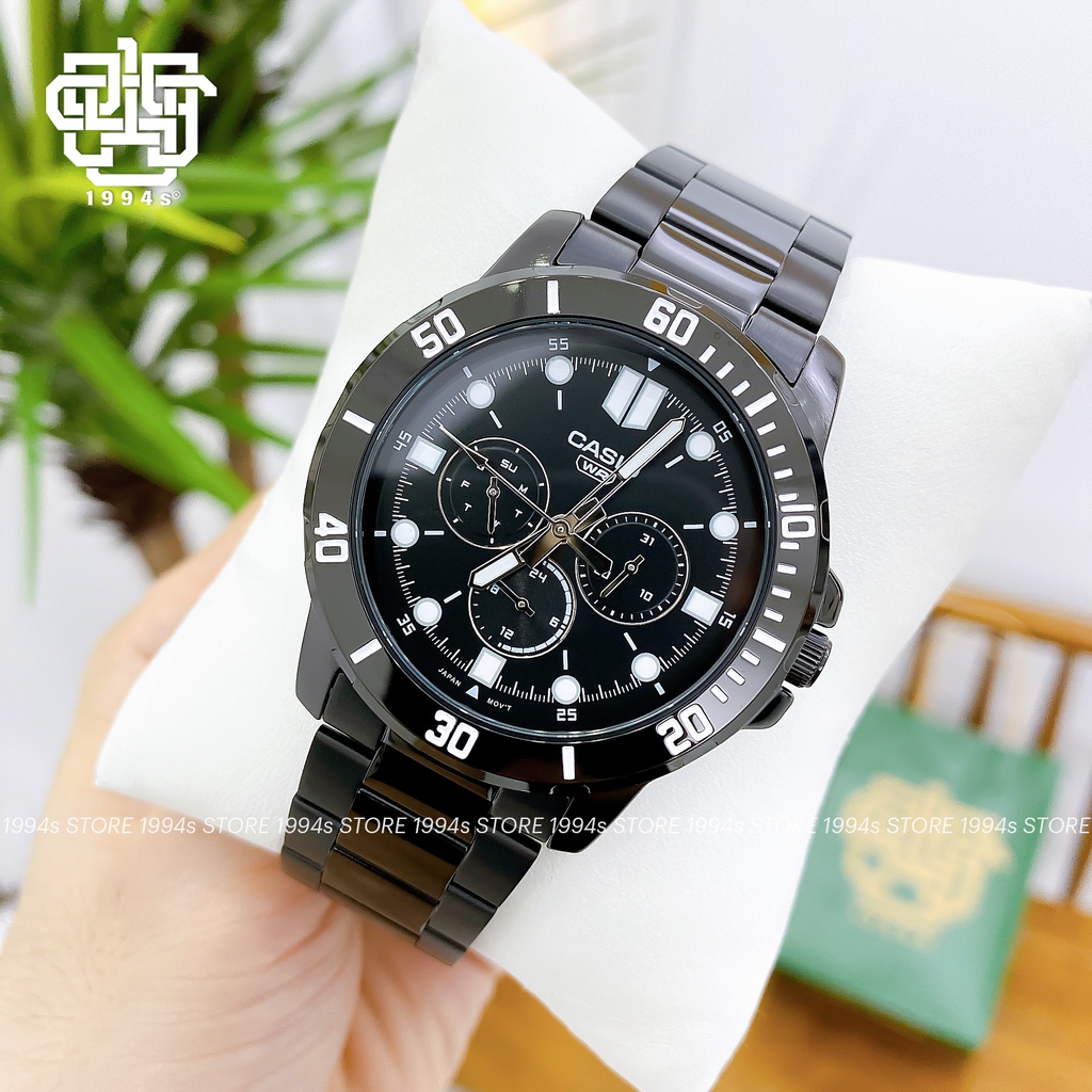 Đồng hồ nam Casio MTP-VD300B-1E dây thép không gỉ, chống nước, hàng chính hãng