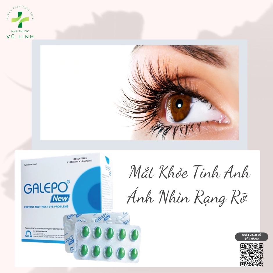 (CHÍNH HÃNG) Galepo New hỗ trợ giảm khô, mỏi mắt hộp 100 viên