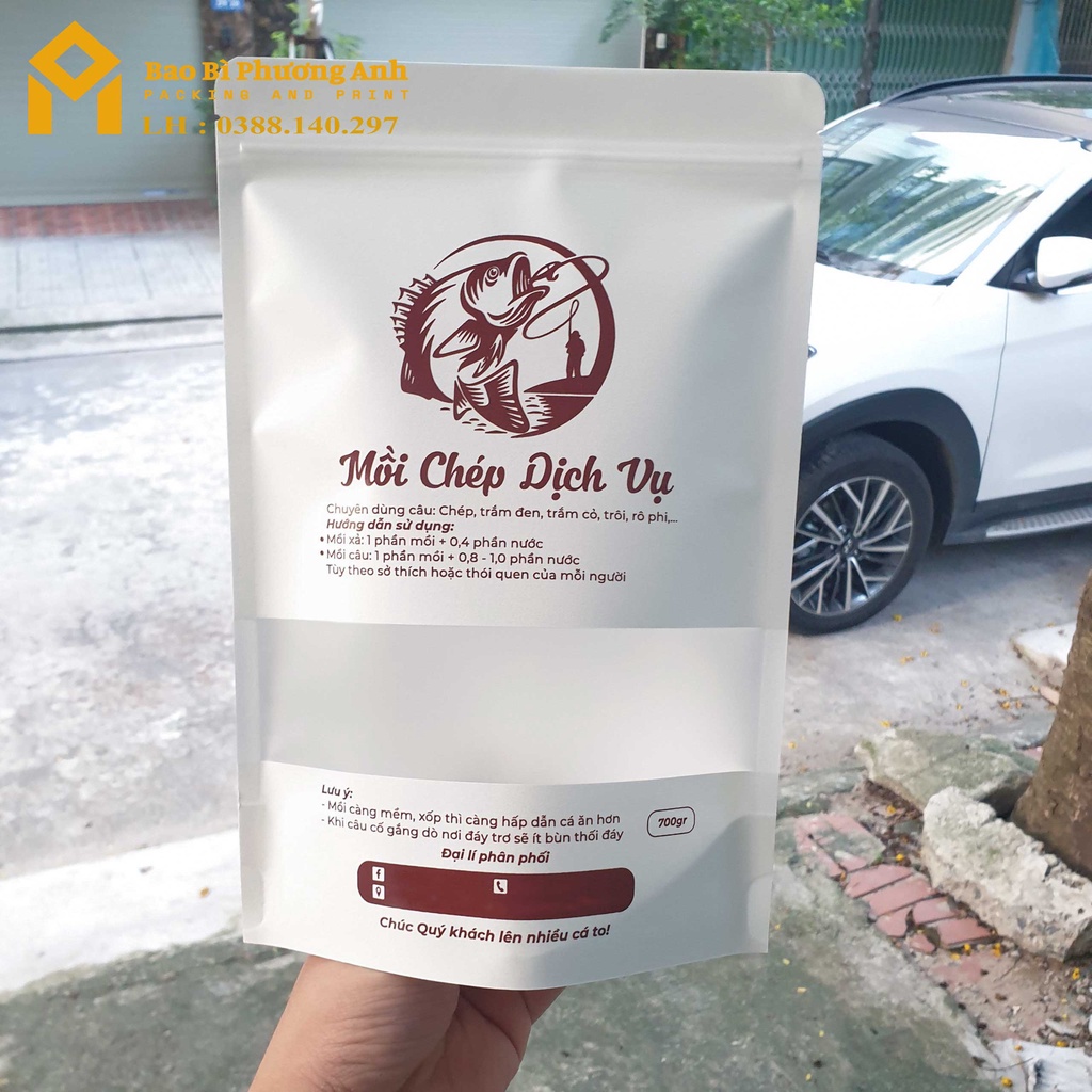 Combo 10 Chiếc Túi Zip Giấy Kraft Trắng 15x22_Bao Bì Phương Anh