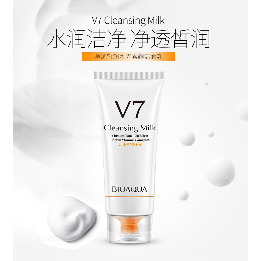 Sữa Rửa Mặt Làm Trắng Da Bioaqua V7 Hàng Nội địa Trung