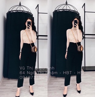 Áo thun cổ lọ đổ mác Hàn siêu xinh