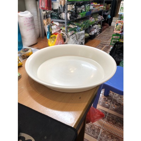 Đĩa Lót Đáy Chậu Nhựa Màu Trắng, Chống Thoát Nước Ra Ngoài Sàn Nhiều Size