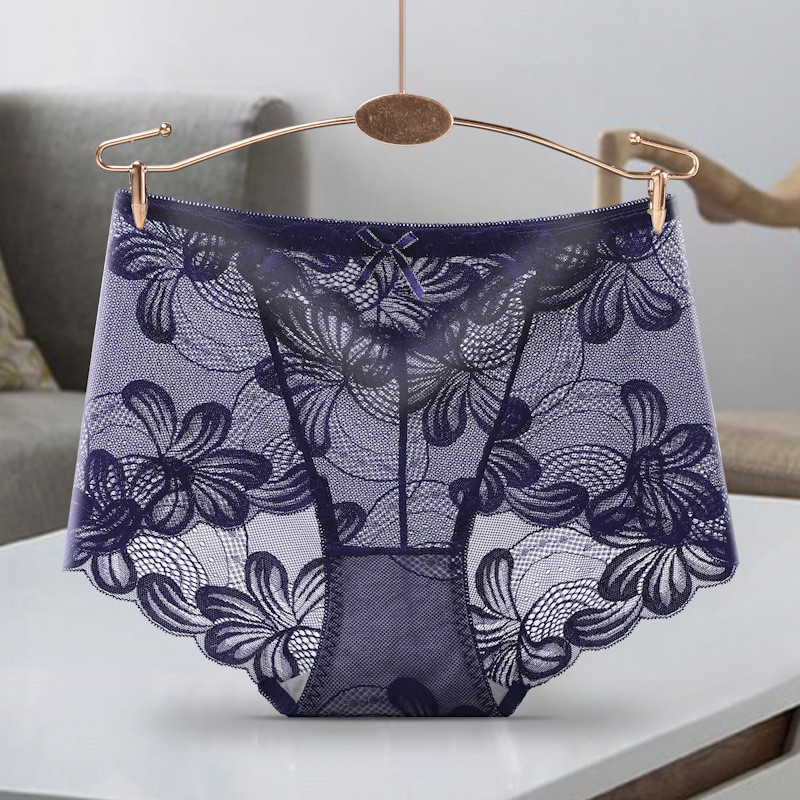 Antibacterial cotton crotch breathable full lace women's underwear large size plus fat sexy seamless underwear women's hip briefs | BigBuy360 - bigbuy360.vn