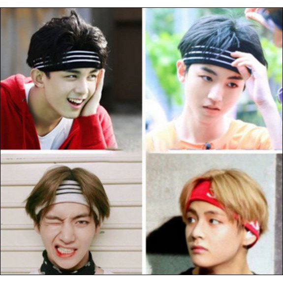 headband V bts TFBOYS BỜM TÓC thể thao băng đô kẻ caro phong cách thời trang HÀN QUỐC QUÀ TẶNG XINH XẮN