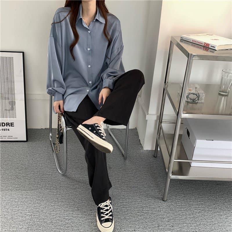 [Có sẵn] Áo Sơ Mi Lụa Công Sở Tay Dài Form Rộng Chất Cao Cấp Chuẩn Form Ảnh Thật Phong Cách Hàn Quốc | BigBuy360 - bigbuy360.vn