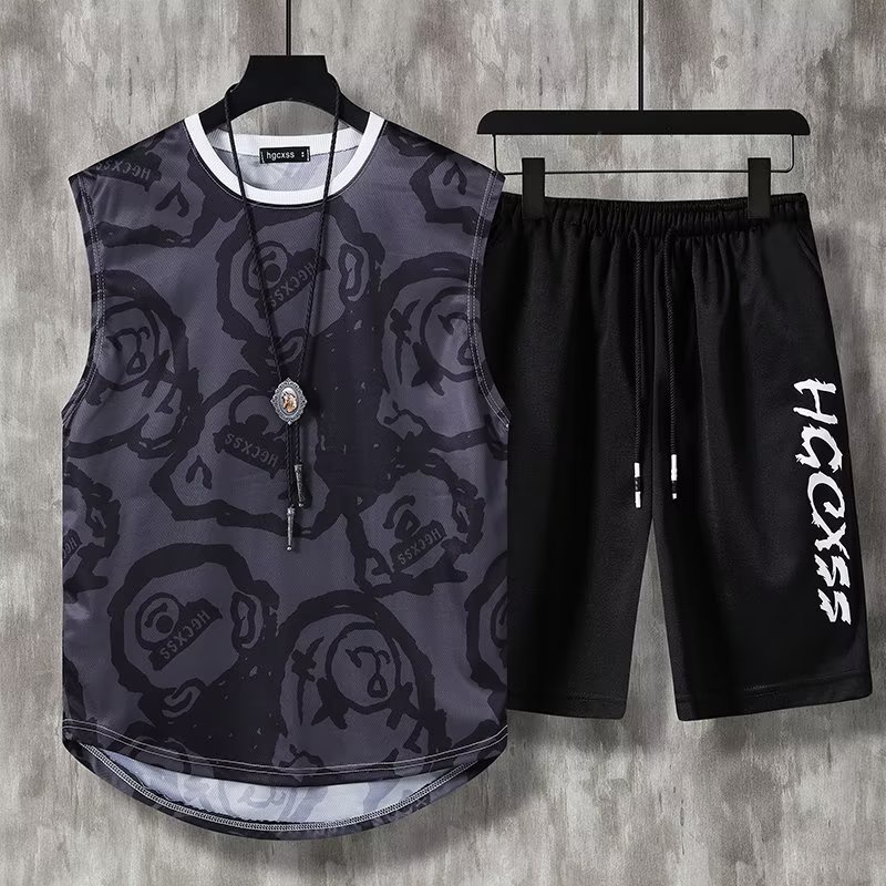 Set Đồ Thể Thao Gồm Áo Sát Nách Cổ Tròn Và Quần Short Thời Trang Mùa Hè Cho Nam Giới