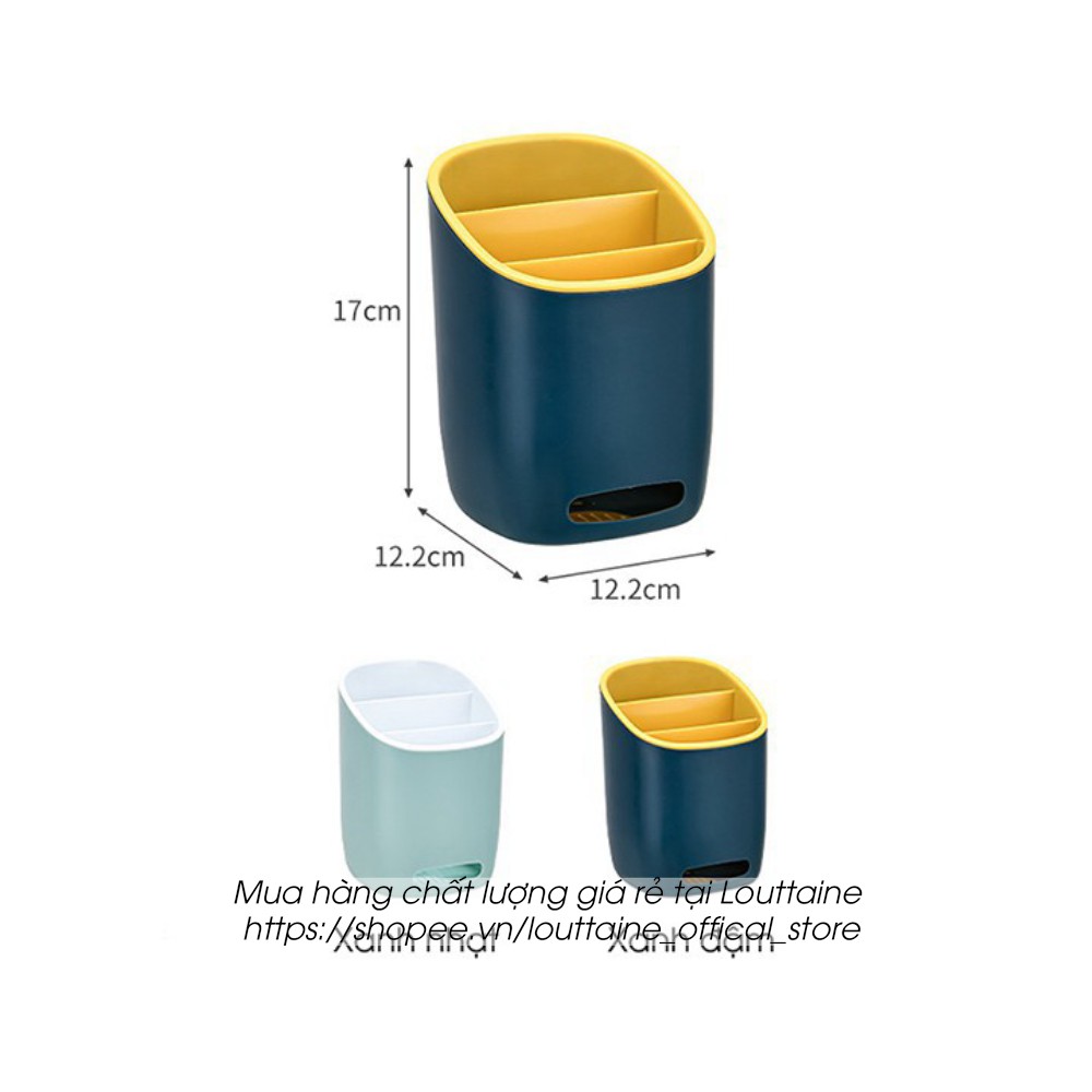 Giỏ ổng đựng đũa thìa đồ dùng nhà bếp 2 lớp đa năng, chất liệu nhựa cao cấp màu sắc bắt mắt | BigBuy360 - bigbuy360.vn