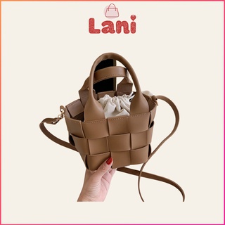 Túi xách nữ đẹp đeo chéo da đan dáng hộp cao cấp phong cách Hàn Quốc LANIBAG TX01