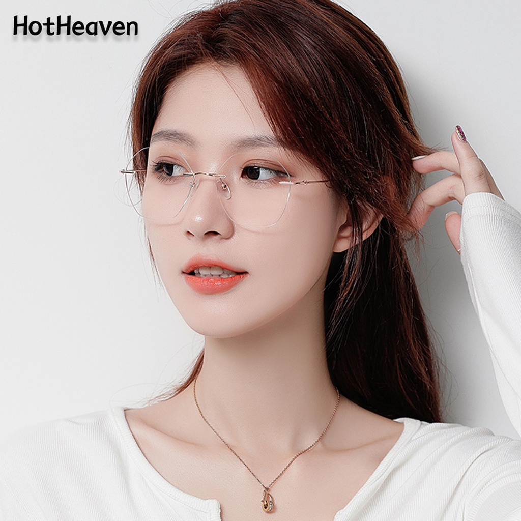 Kính Mát Hình Lục Giác Không Vành Chống Bức Xạ Ánh Sáng Xanh 4 Kiểu Dáng Unisex