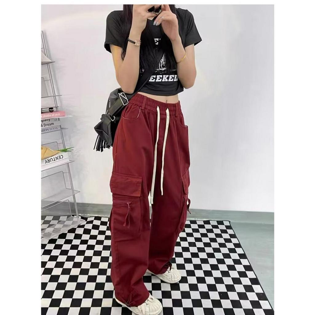 QADCOL Quần Dài Ống Rộng Phong Cách retro Thời Trang Mùa Hè Dành Cho Nữ