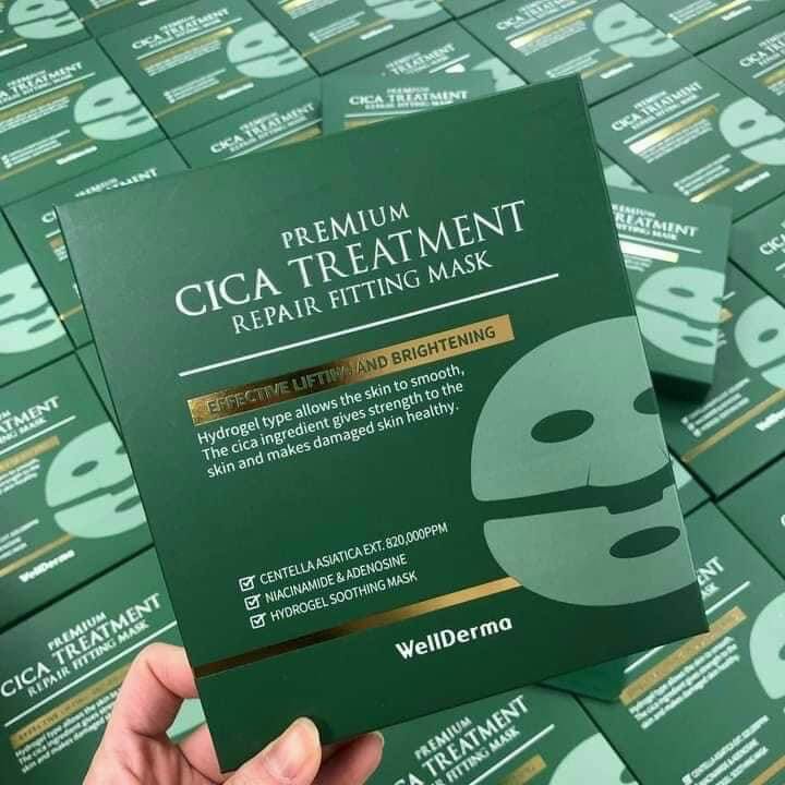 Mặt Nạ Thạch Làm Dịu, Phục Hồi Da WellDerma Premium Cica Treatment Repair Fitting Mask