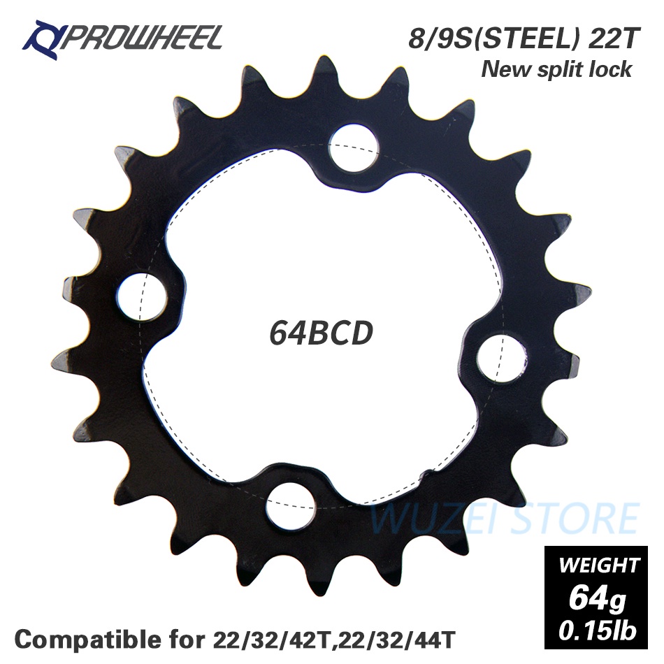 PROWHEEL Mountain Bike Round Chainring 64/96/104BCD 22T 24T 30T 32T 40T 42T 44T crankset steel aluminum alloy Tooth plate Parts