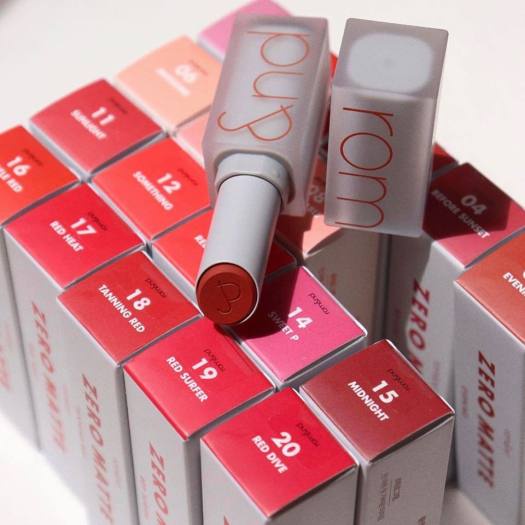 [Rom&nd] Son thỏi lì, lên màu siêu xinh Hàn Quốc Romand Zero Matte Lipstick 3g