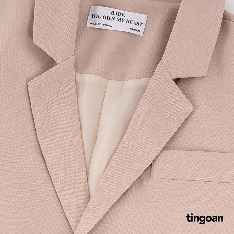 Áo khoác blazer dáng xuông 2 cúc nude tingoan YOU KNOW ME BLAZER/ND
