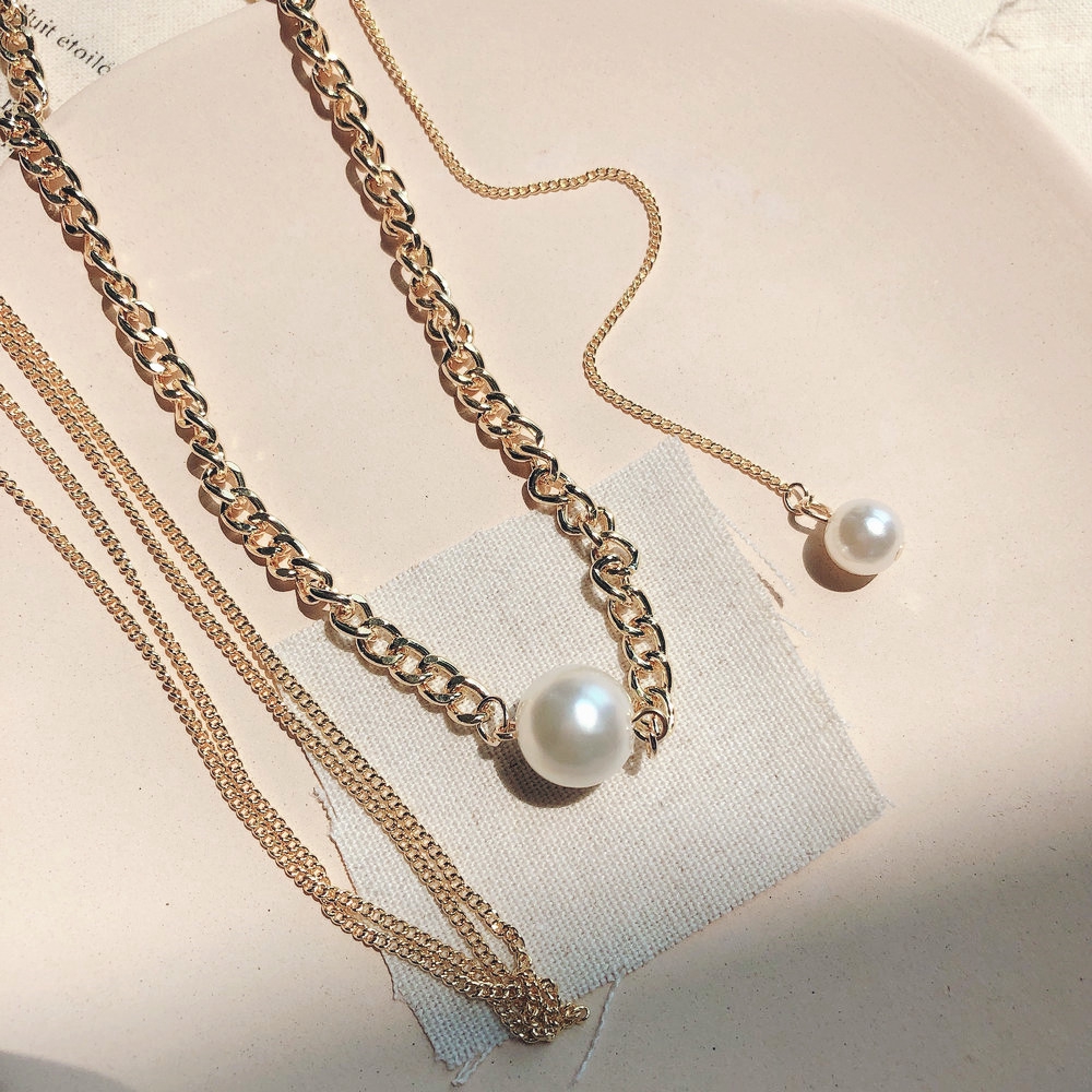 Vòng cổ kim loại kép đơn giản cho nữ G1B09 | BigBuy360 - bigbuy360.vn