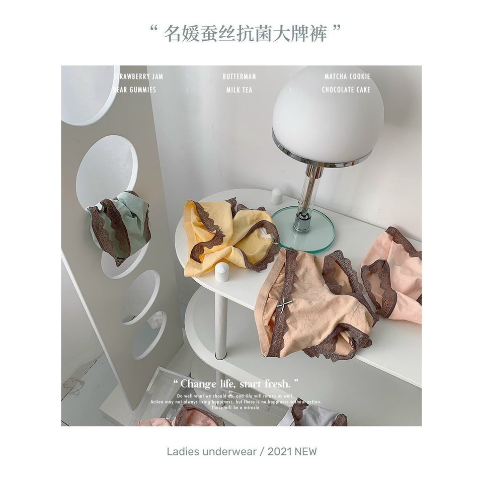 Lố 10 quần lót cotton pha ren mã 165 chất đẹp
