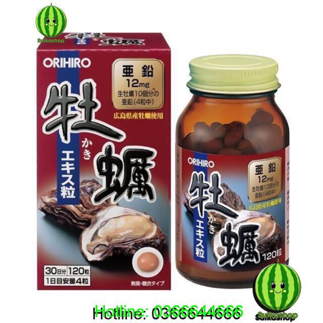 Viên uống tinh chất hàu tươi orihiro Nhật Bản, tinh chất hàu tươi orihiro, hàu tươi tỏi nghệ orihiro