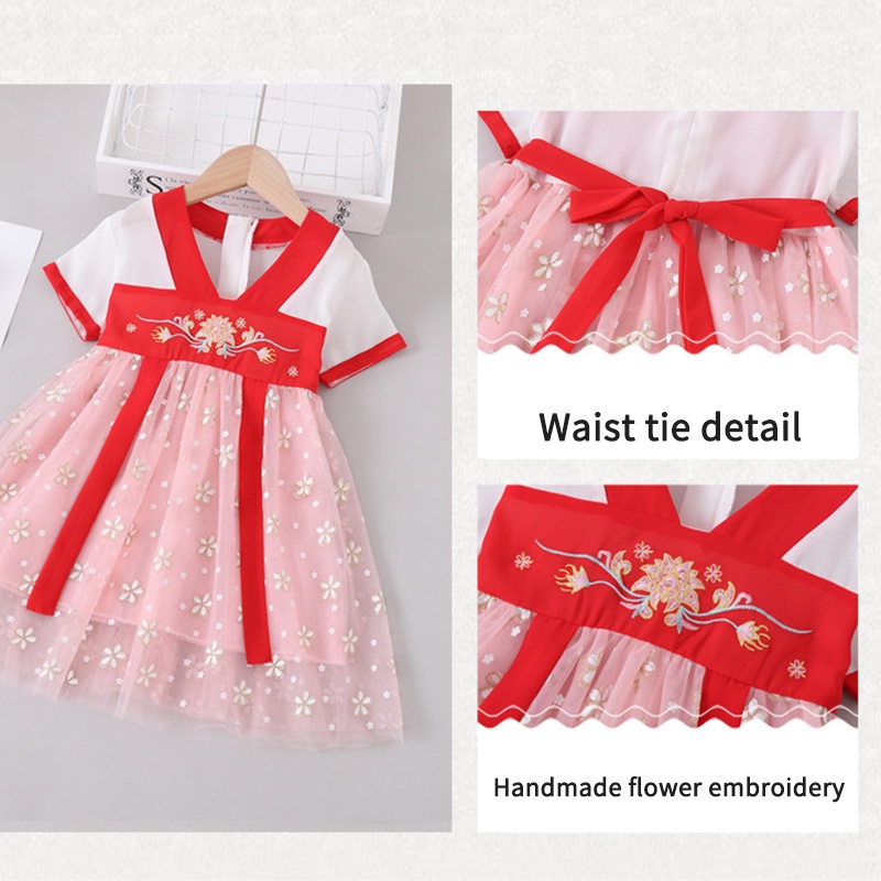 Đầm Công Chúa Ngắn Tay Cho Bé Gái