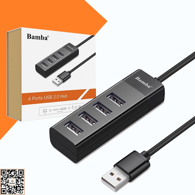 Hub USB 4 Cổng Bamba 1.2M chính hãng Và Hub USB 4 Cổng 3.0 30cm