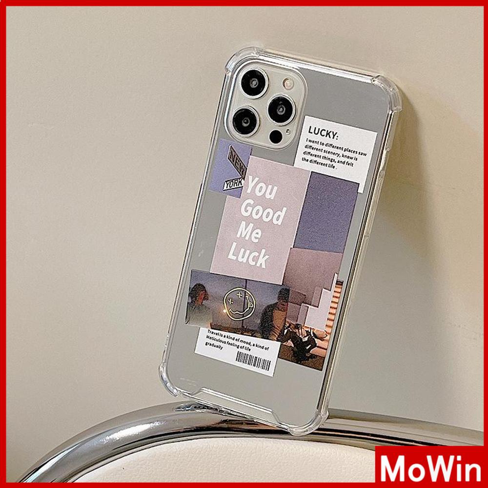 Ốp điện thoại acrylic tráng gương HD có túi khí chống sốc in hình tạp chí thích hợp cho iPhone 11 12 13 PMax 7 Plus Xr