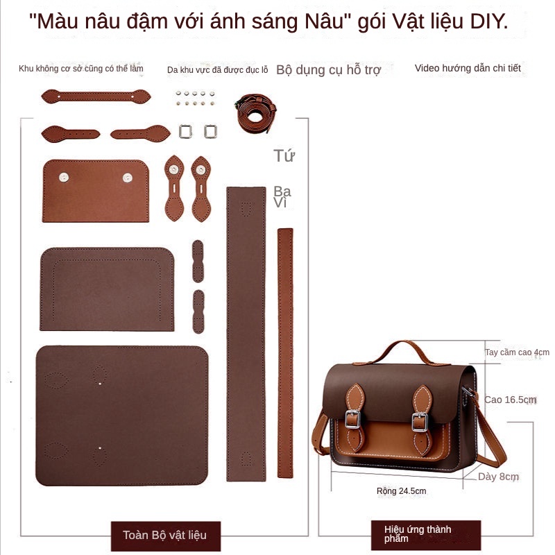 [DIY tự làm]Túi dệt tay tự làm, túi Douyin Cambridge, quà tặng cho bạn gái, túi chất liệu khâu tay tự làm, túi đeo một bên vai