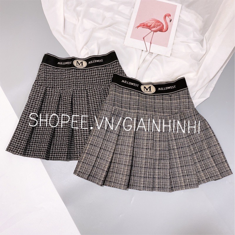 Chân váy xếp ly chất dạ dày dặn có quần trong, Chân váy dạ dáng xòe cạp chun CV1522 - NhiNhi Shop | BigBuy360 - bigbuy360.vn