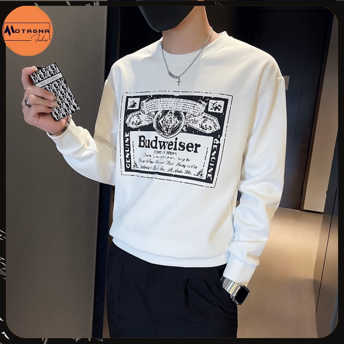 Áo thun nam dài tay Hàn Quốc, áo nỉ phông trơn cổ tròn cao cấp thời trang thu đông mã NZ362 motagna.fashion