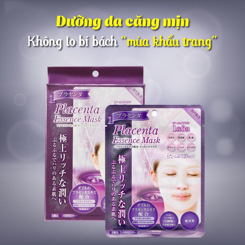 Mặt Nạ Dưỡng Da Chứa Tinh Chất Placenta Essence Mask Nhật Bản ( Hộp 5 miếng )