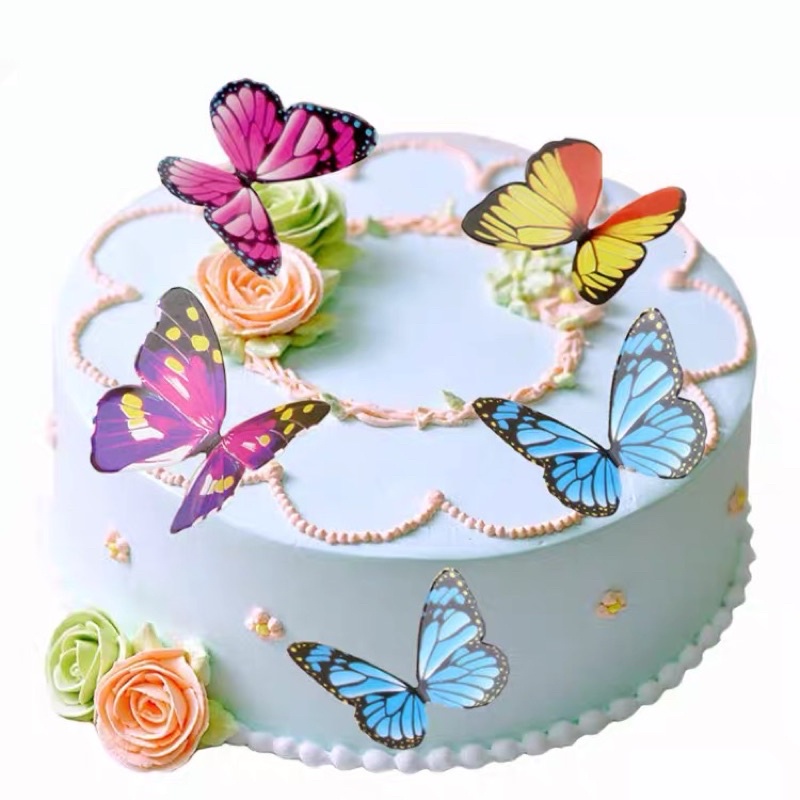 100 bươm bướm trang trí bánh phụ kiện sinh nhật