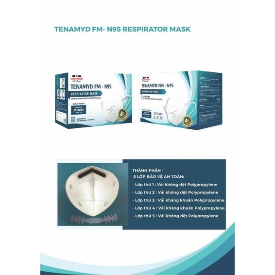 [Cao cấp] Khẩu Trang N95 Tenamyd Chính Hãng Kháng khuẩn chuẩn FDA | BigBuy360 - bigbuy360.vn