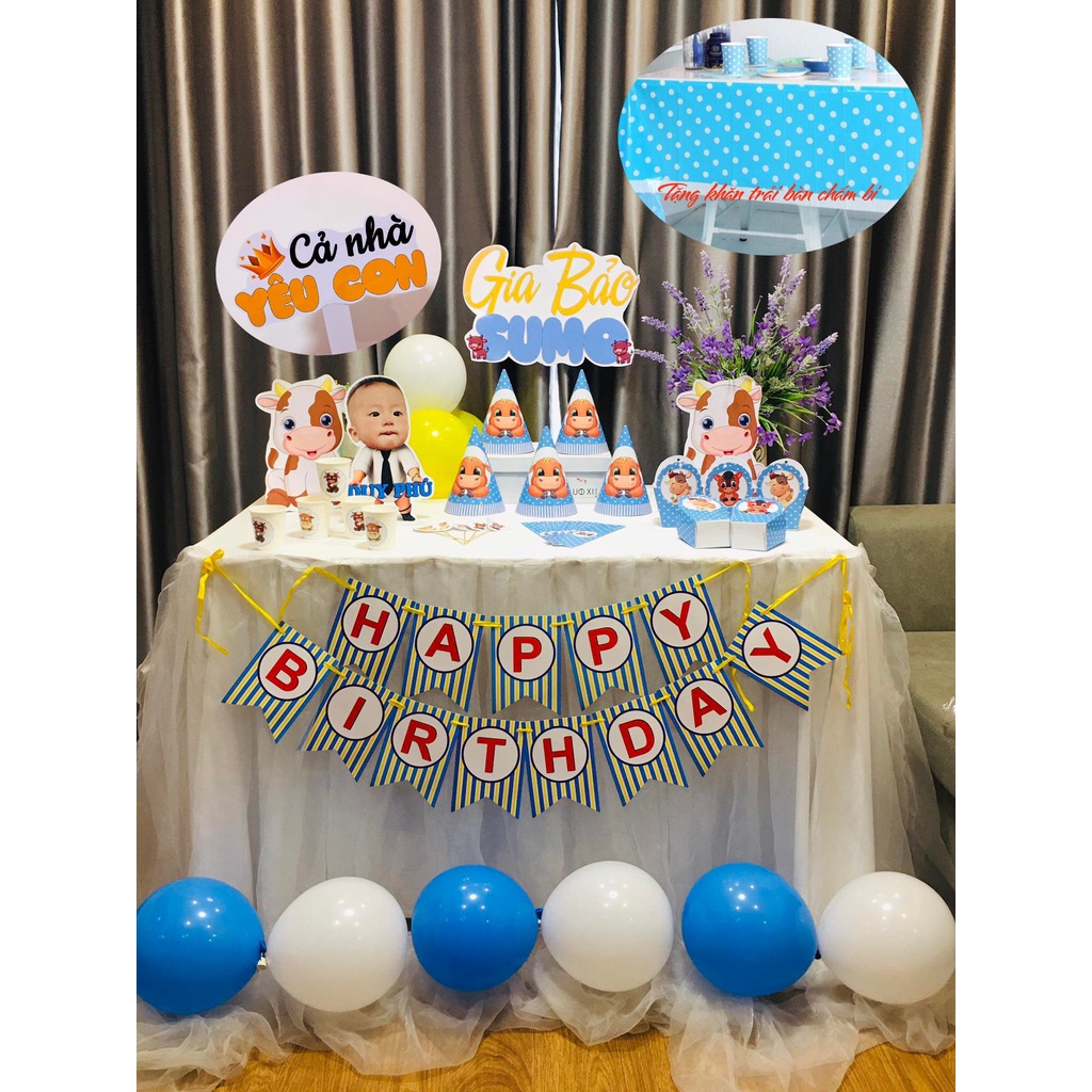 Combo trang trí sinh nhật bé trai