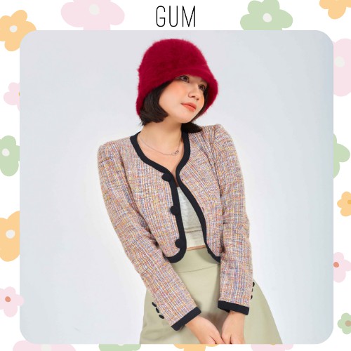 Áo khoác dài tay thu đông tweed Jacket By Gum