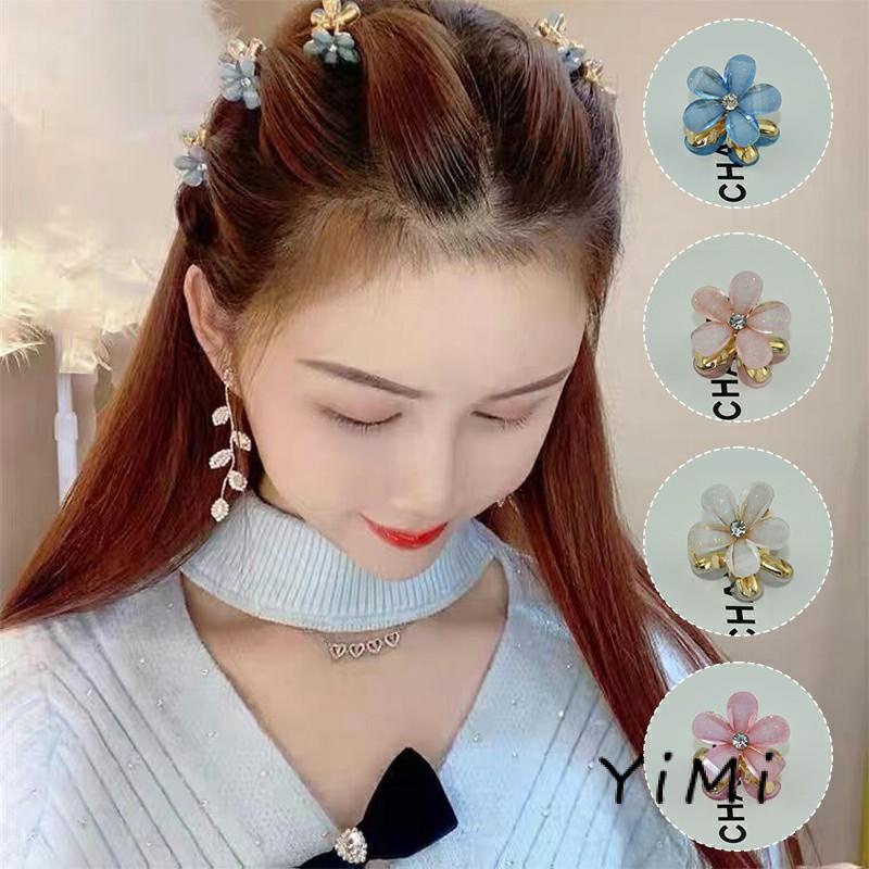[mo] Kẹp Tóc Mái Nhỏ Hình Bông Hoa Đính Pha Lê Cá Tính