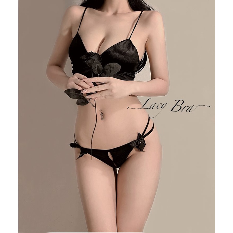 Bộ Bralette Không Gọng Phối Quần Lọt Khe Đính Nơ Sexy Lacy Bra - B14 | BigBuy360 - bigbuy360.vn