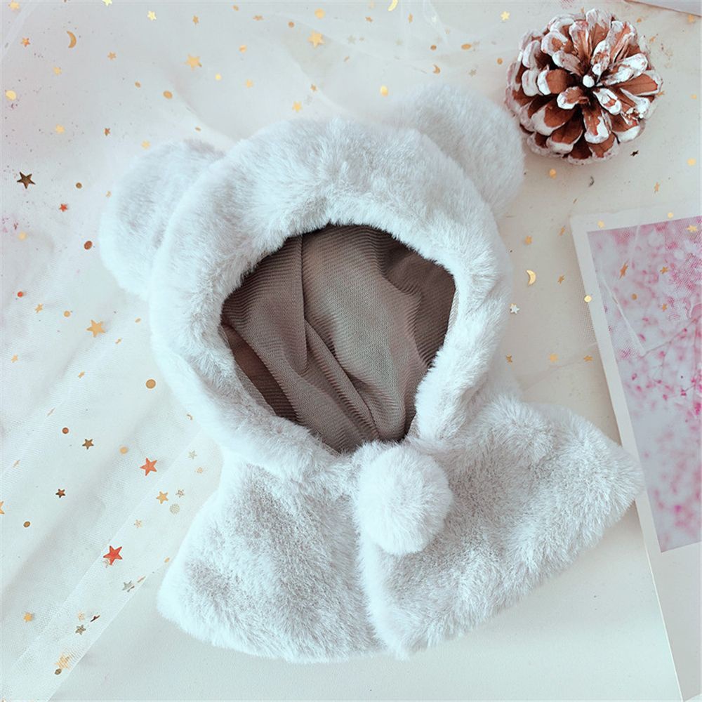 outfit doll 20cm Áo choàng vải lông thiết kế tai gấu đáng yêu mềm mại dành cho búp bê