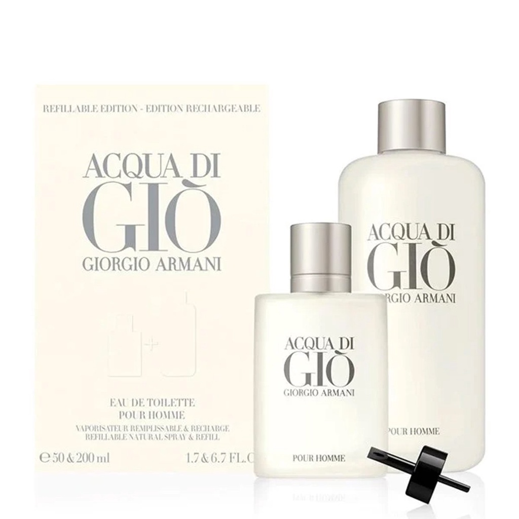 Gift Set nước hoa nam Giorgio Armani Acqua Di Gio Pour Homme 2pcs ( EDT 50ml & Refill 200ml )