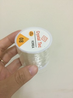 Cuộn cước trong co giãn màu trắng size 0.8mm