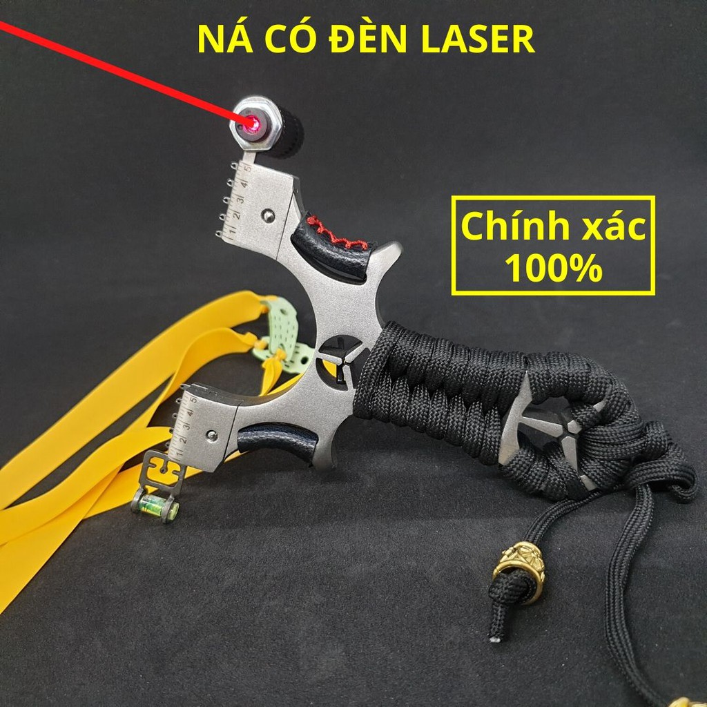 Ná Cao Su Có Ngắm Laser, Ná Thun Inox 304 Chạc Kẹp - Tặng kèm 2 bộ thun siêu mạnh