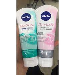 Sữa rửa mặt nivea pearl white micro bubbles deep clean clay foam 5 in 1 100g